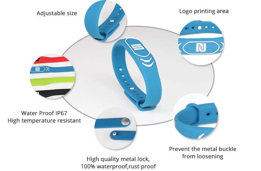 Colorful Silicone Wristband RFID Tag For GYM Details