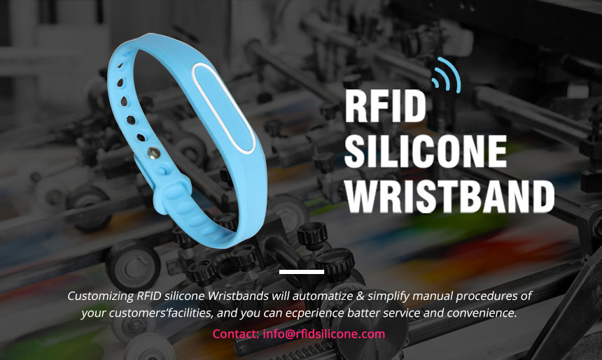 Blue Silicone HF Wristbands With RFID Chips