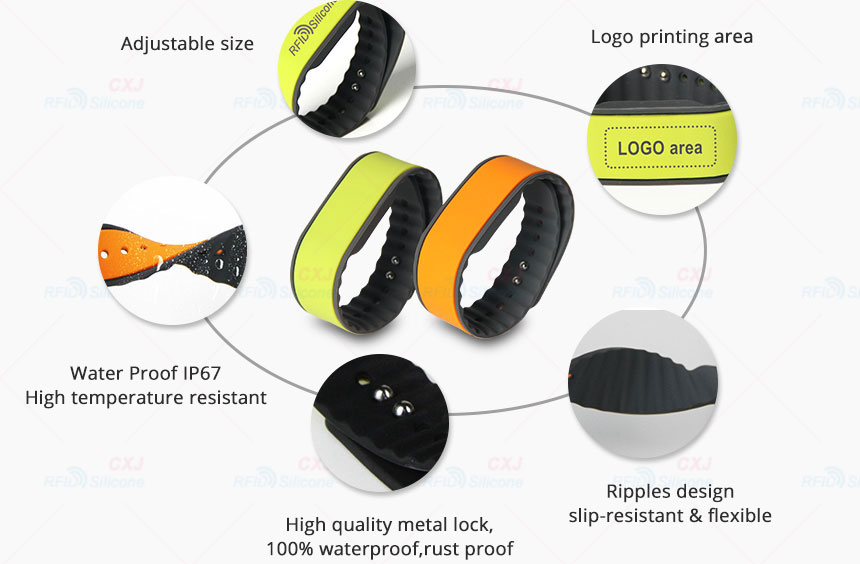 RS-AW015 Silicone NFC Festival Wristband Size Details