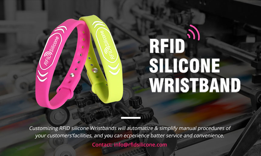 Rose red color NFC 13.56 MHz RFID Wristband