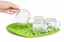 Green silicone tea tray