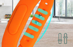 Adjustable Orange Silicone Bracelets UHF Wristband Tag