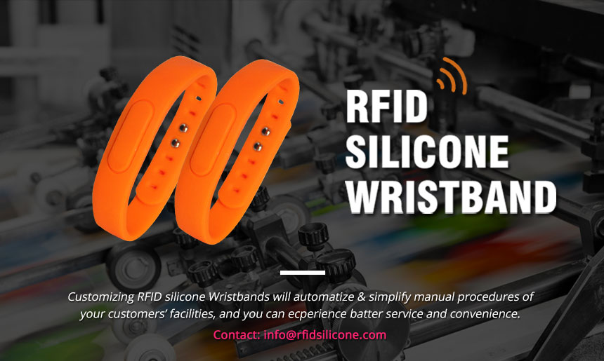 Adjustable Orange Silicone Bracelets UHF Wristband Tag RS-AW055