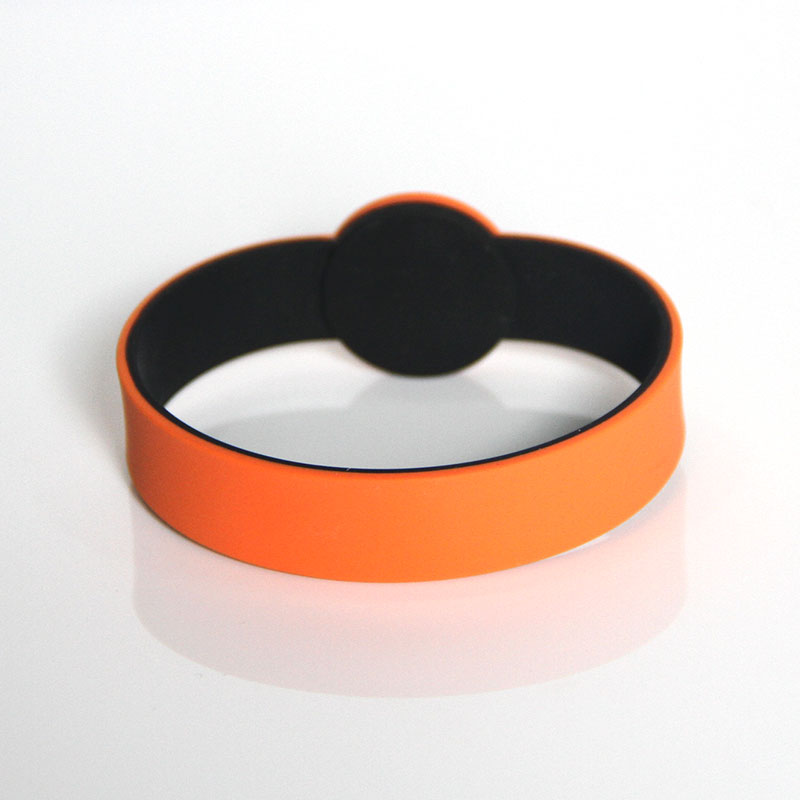Double-layer Color Silicone RFID Chip Bracelet with Diameter 60mm