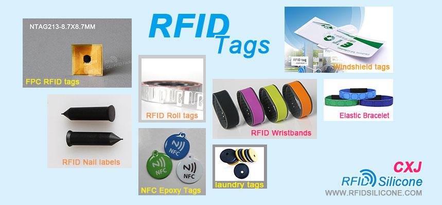 Collection of CXJ RFIDSilicone' s RFID tag products