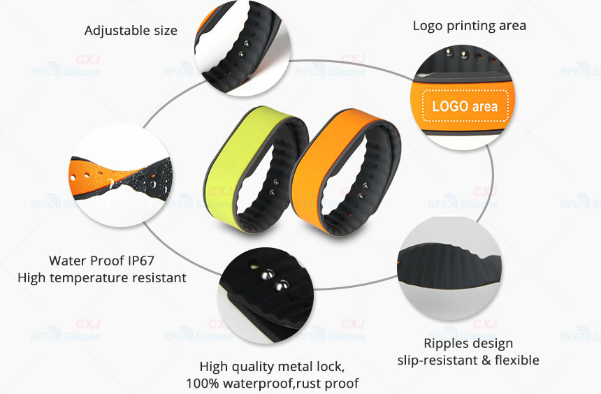 Custom RFID Bracelet Silicone Wristband RS-AW014 Details