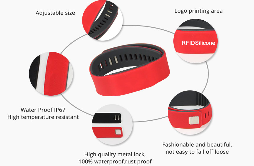 RS-AW022 UHF HF LF Silicone RFID Bracelets For Events Details