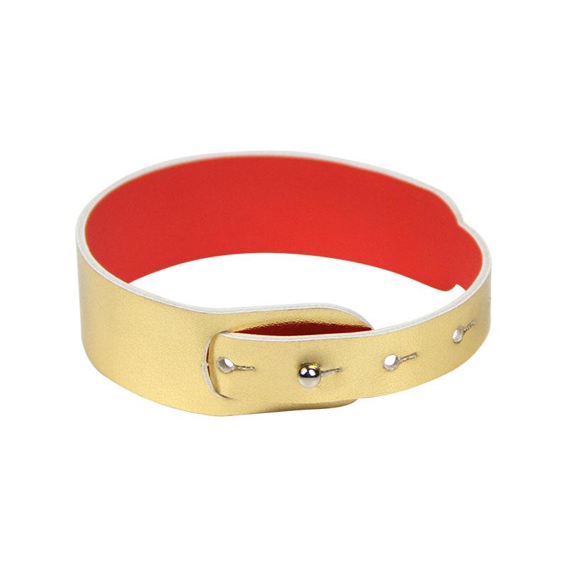 Gold Leather RFID Bracelet Manufacturer Offer Event Wristbands