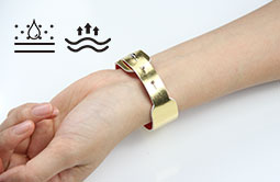 Wearable Gold Leather RFID Bracelet  Event Wristband RS-LW004