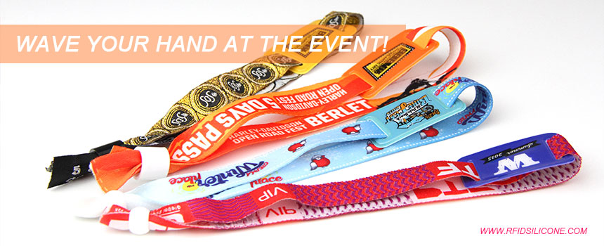 Wave your hand and RFID fabric wristbands at the event!