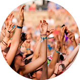 RFID fabric wristbands are used for large concerts and festivals
