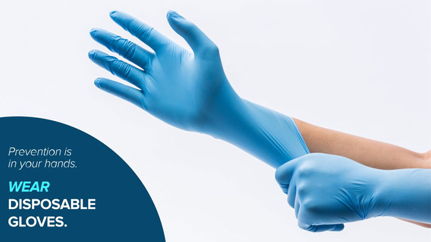 Stretchable & durability disposable gloves block the COVID-19 virus