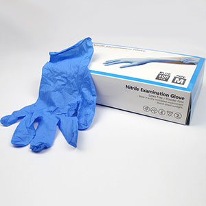 Powder Free Blue Nitrile Exam Gloves Medium Size Wholesale