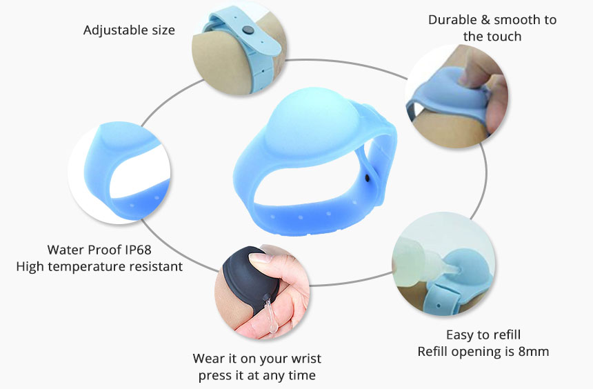 Details of Silicone Wristband Sanitizer Dispenser RS-SW002