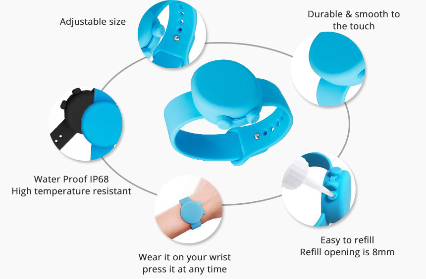 Details of hand sanitizer wearable bracelet RS-SW006