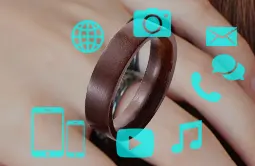 Wood NFC Ring Payment NTAG213 for Social Media