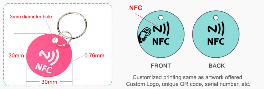 Size & Design of NFC Pet Tag RS-PT002