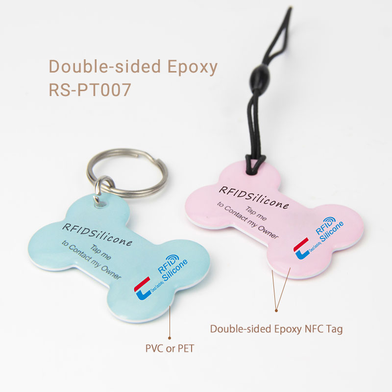 Custom Bone Shaped NFC Pet Tag 13.56MHz Epoxy Tags