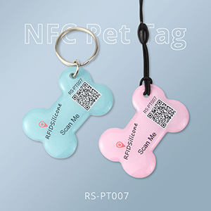 Custom Bone Shaped NFC Pet Tag 13.56MHz Epoxy Tags