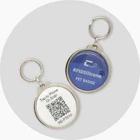 Customized Metal Edge NFC Smart Dog Tag QR Code Tag