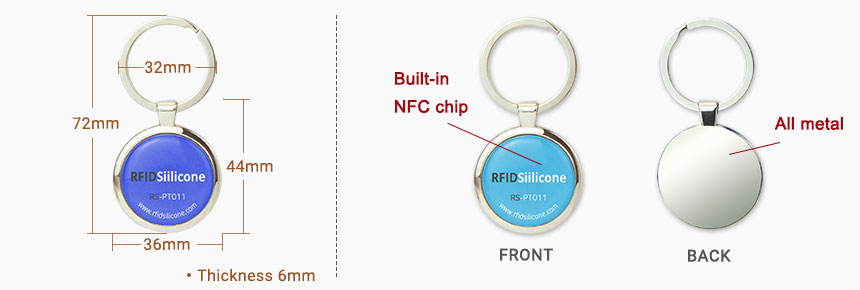 Size of Metal Edge RFID Dog Tag Anti-lost NFC Pet Tag RS-PT011