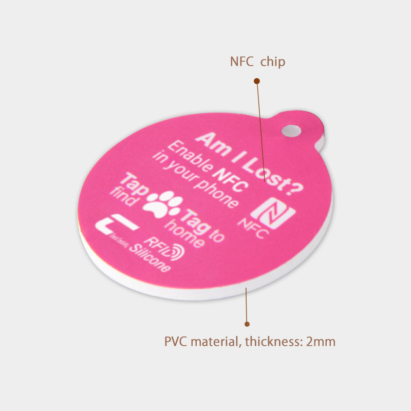 Anti-lost NFC Pet Badge Thick PVC RFID Tags For Dogs