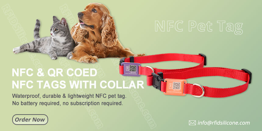 Custom Printed Epoxy Pet Tag RS-PT015 Sewn on Nylon Dog Collar