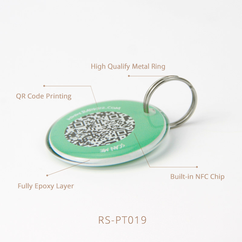 Full Epoxy Diameter 34mm Anti-lost NFC & QR Code Dog Tag