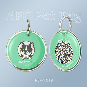 Full Epoxy Diameter 34mm Anti-lost NFC & QR Code Dog Tag