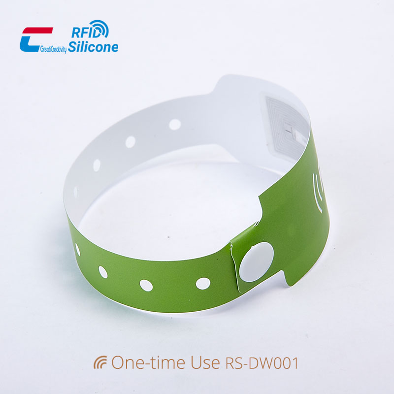 One-time Use RFID Paper Wristband Disposable Bracelets