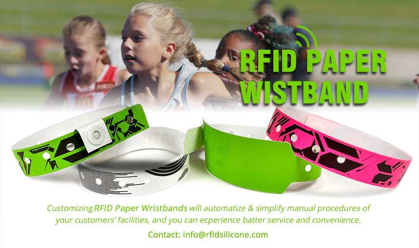 RFID Paper Wristband Disposable Bracelets from RFIDSilicone