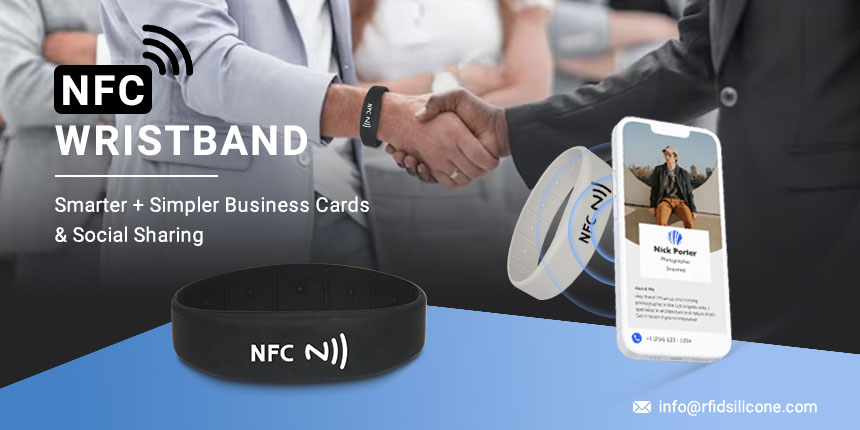 Custom NFC wristband Silicone NTAG213 Bracelet at RFIDSilicone.com