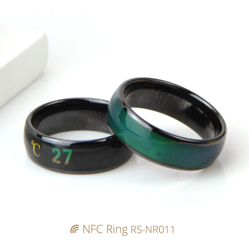Custom Smart NFC Chip Ring Temperature Sensing Color Change