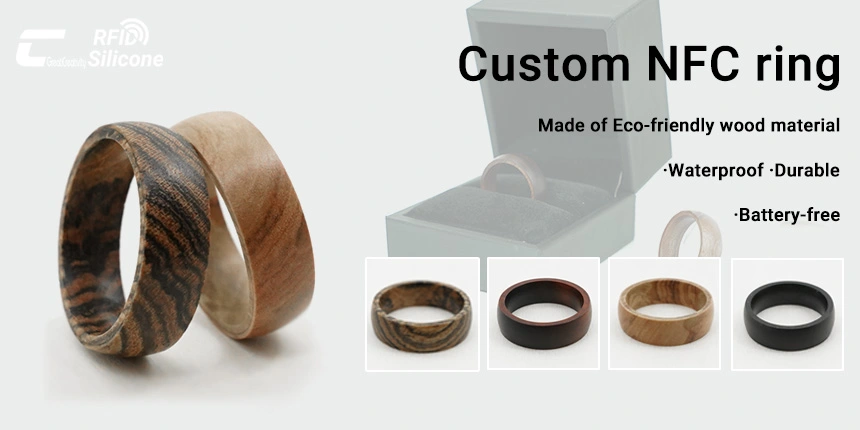 Various Eco-friendly Wooden Custom NFC Ring