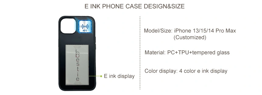 size of E-Ink Case iPhone NFC E-Ink Photo Changing Cases