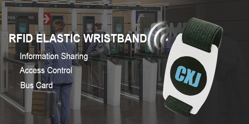 Customized Logo Elastic RFID Wristband with Small RFID Card