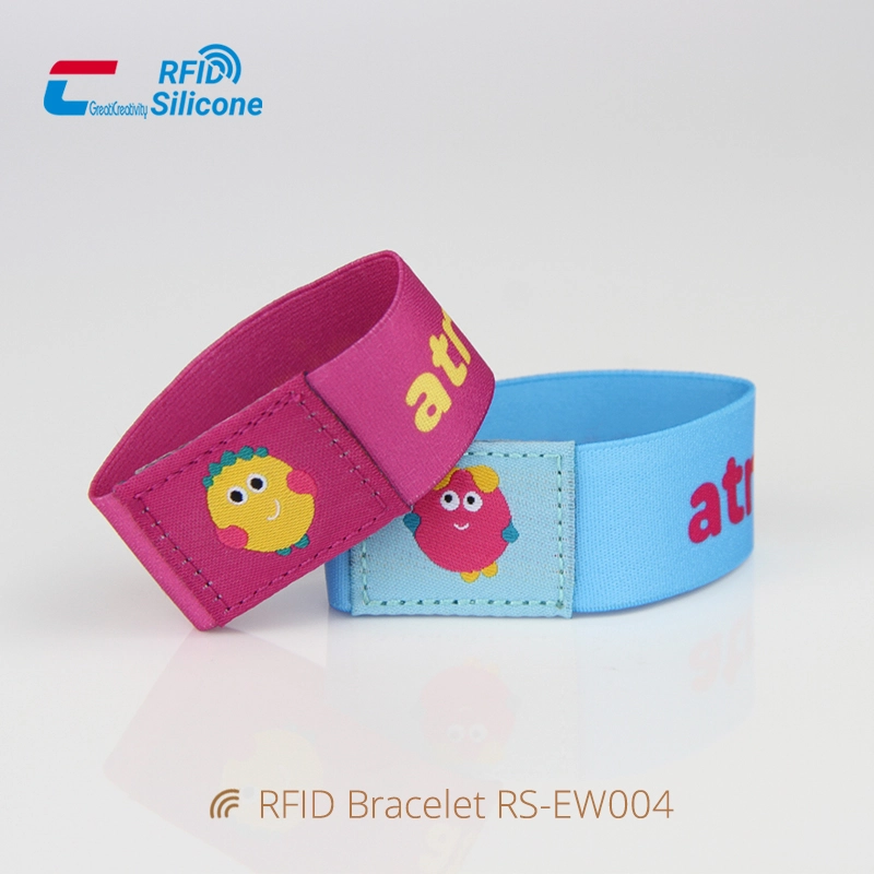 Child RFID Wristband Elastic Band Bracelets for Theme Park