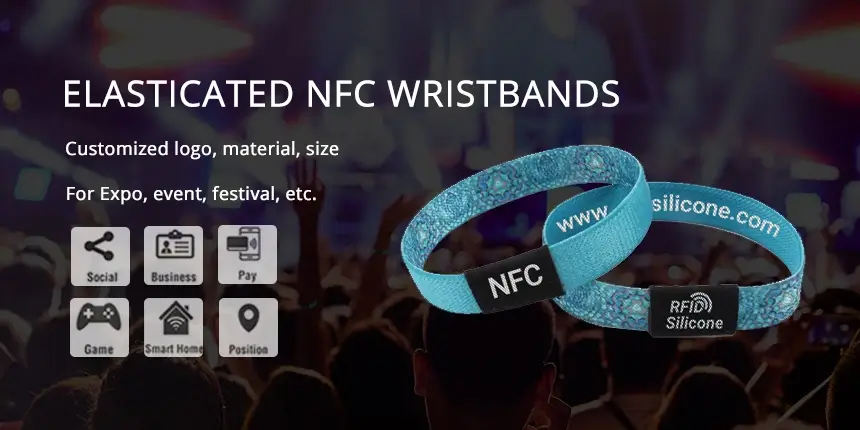 13mm/15mm Wide Elasticated NFC Bands Motivational Wristbands