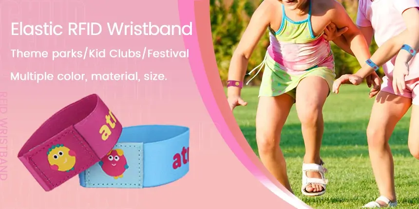 Child RFID Wristband Elastic Band Bracelets for Theme Park