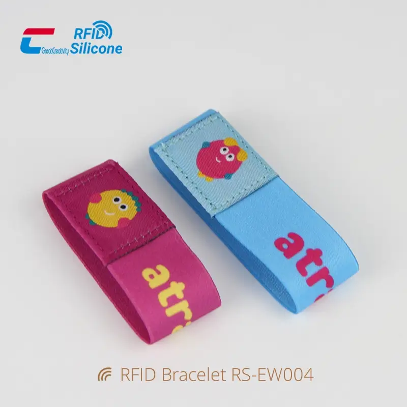 Child RFID Wristband Elastic Band Bracelets for Theme Park