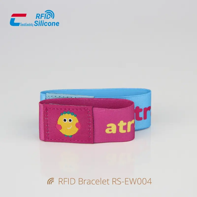 Child RFID Wristband Elastic Band Bracelets for Theme Park