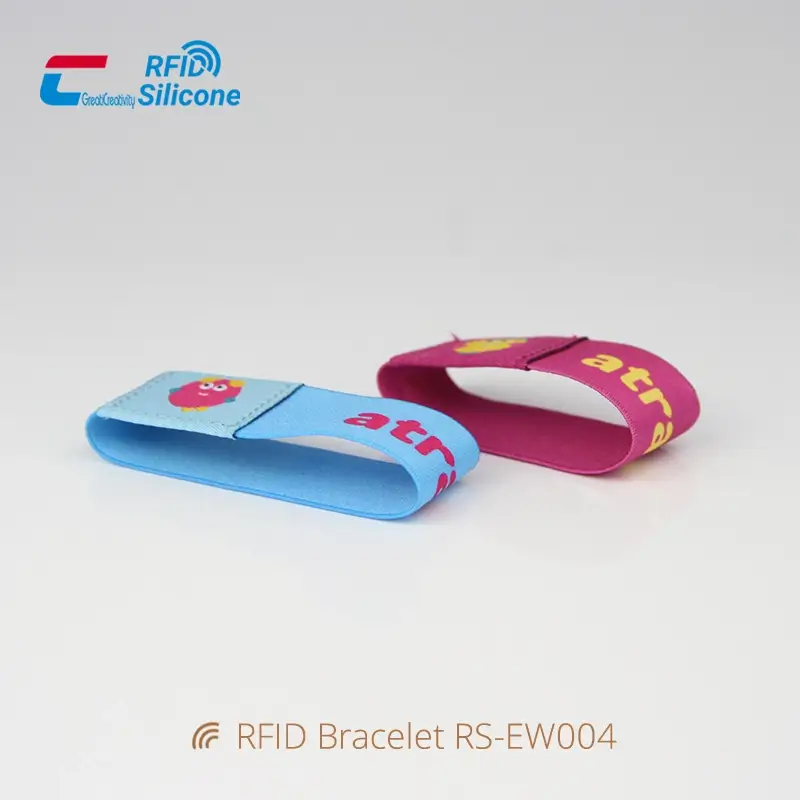 Child RFID Wristband Elastic Band Bracelets for Theme Park