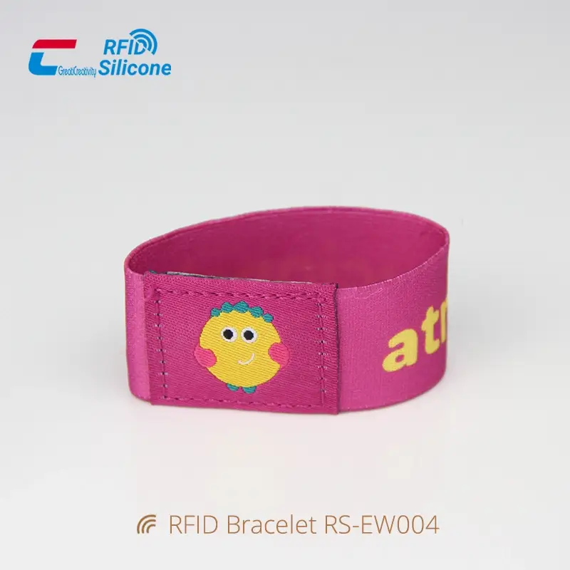 Child RFID Wristband Elastic Band Bracelets for Theme Park