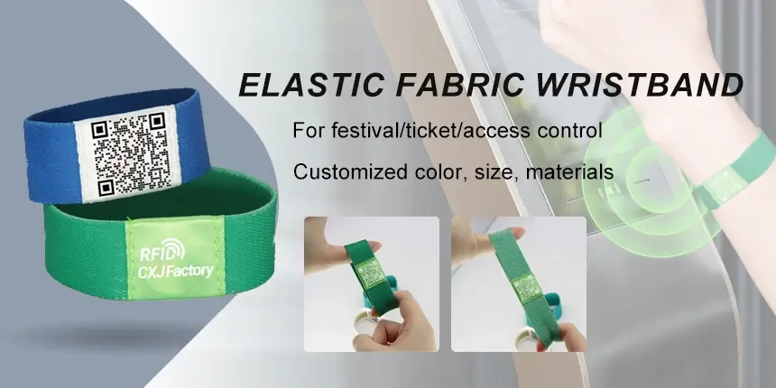 RFID Festival Wristbands Elastic Fabric Wristband Supplier