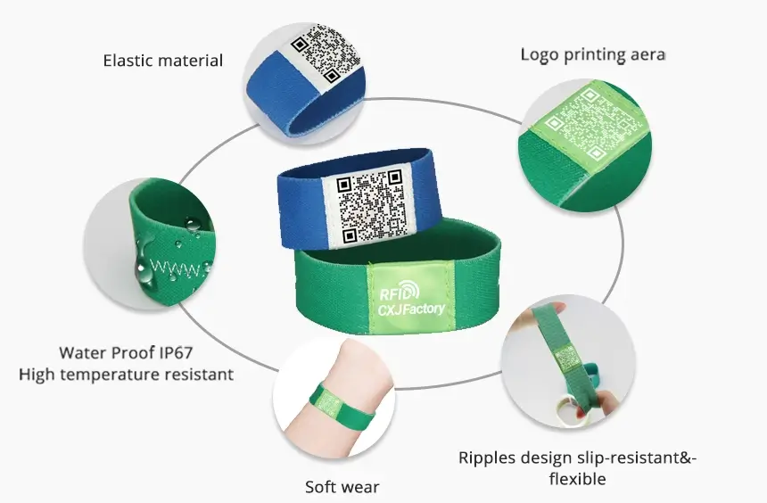 details of elastic fabric wristband RS-EW005