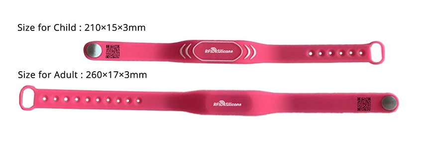 size of Adult or child Size Silicone RFID Wristband NFC bracelets