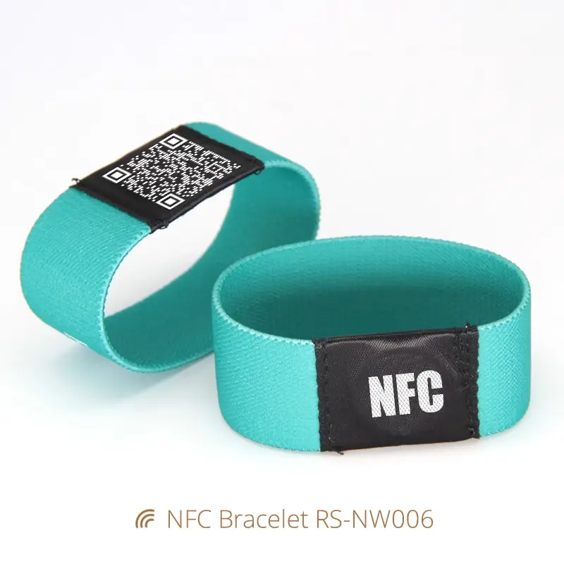 Custom NFC Bracelet NTAG213 Elastic Fabric Wristbands