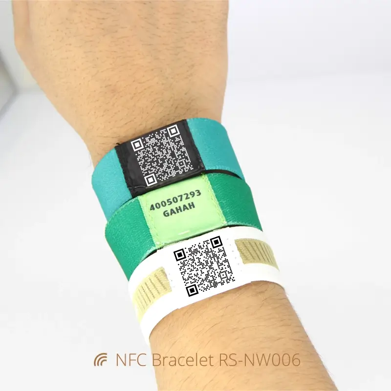 Custom NFC Bracelet NTAG213 Elastic Fabric Wristbands