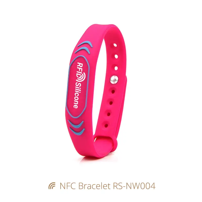 Adjustable NFC Rubber Wristbands NTAG213 HF Bracelets