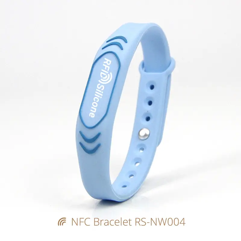 Adjustable NFC Rubber Wristbands NTAG213 HF Bracelets